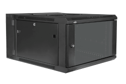 CAYMON HPR506/B Double section 19” wall mountable rack - 6 units - 550mm depth Black version